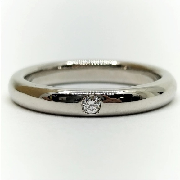 Tiffany & Co. Jewelry - Tiffany & Co. 1p diamond Elsa Peretti stacking band ring (Platinum)